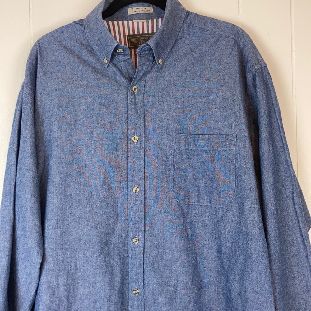 Men’s Brittany Bay Cotton Button-up Shirt. Size 15.5-32/33